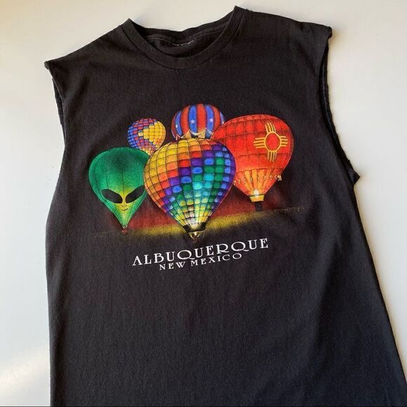 Vintage Albuquerque balloon festival T-shirt New Mexico black medium sleeveless - Picture 4 of 7